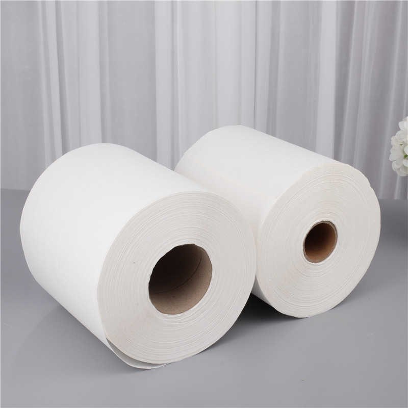 Kommercielt rullehåndklæde hvid præget (3)